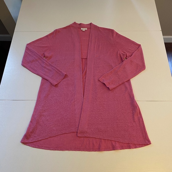 J. Jill Love Linen Pink Open Hi Low Cardigan Size Small - Picture 3 of 12